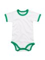 Baby Rompertje Ringer Babybugz BZ19 wit-kelly green